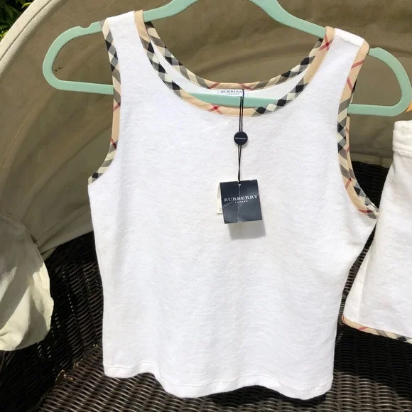 🔥SOLD🔥NWT Burberry Tank/Short Set wNova Check Vintage RARE Tank M Shorts L - Picture 6 of 13